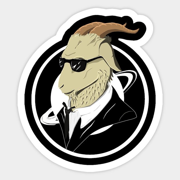 Goats in Black Sticker by Ianizer